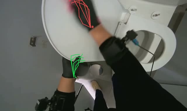 Cleaning toilet seat and lid: egocentric robotics sample