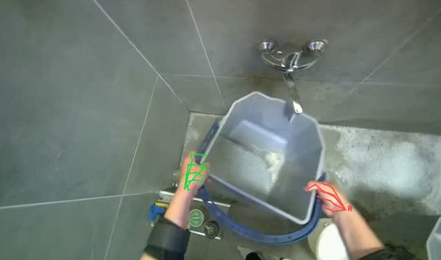 Organizing and refilling cleaning supplies: egocentric robotics sample