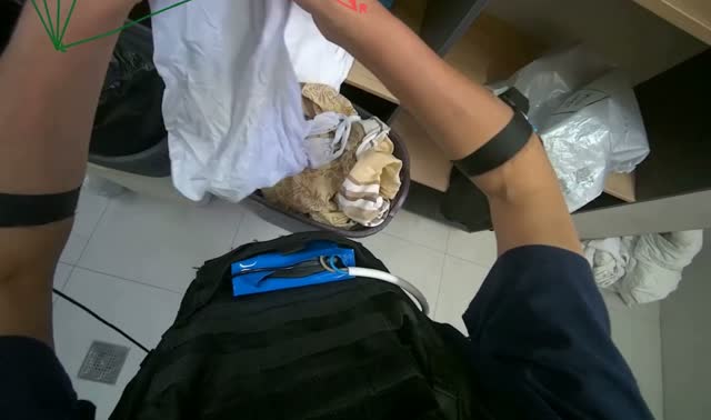 Folding and organizing laundry items: egocentric robotics sample