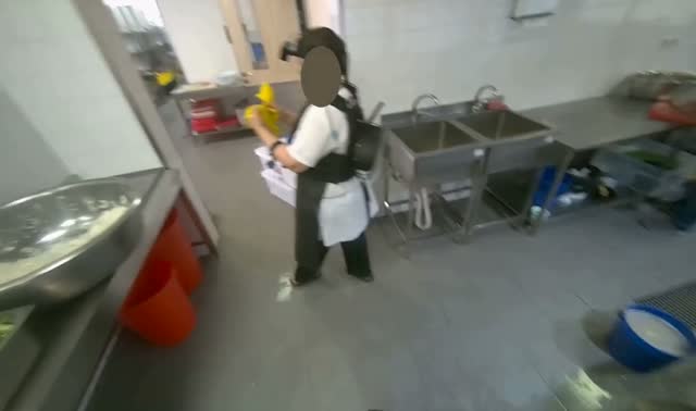 Mopping kitchen floor: egocentric robotics sample