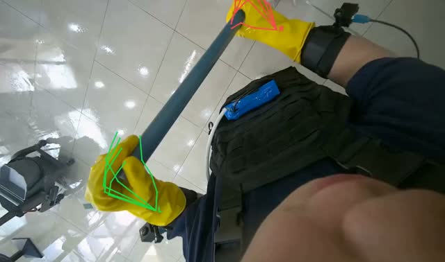 Cleaning floor with mop: egocentric robotics sample