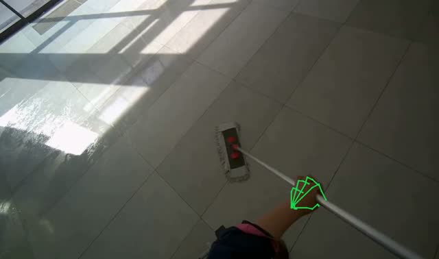 Mopping reception area floor: egocentric robotics sample