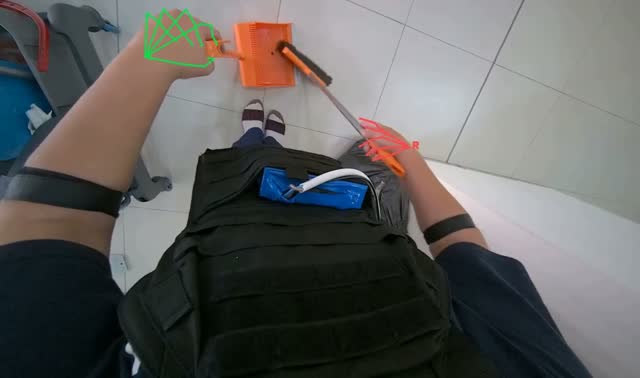 Sweeping floor with broom and dustpan: egocentric robotics sample