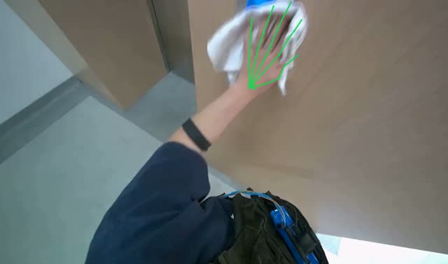 Wiping wall fixtures and framed pictures: egocentric robotics sample