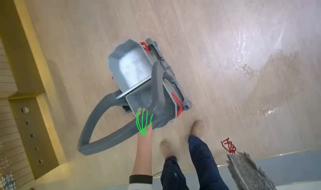 Washing mop head in bucket: egocentric robotics sample