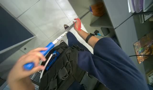 Mopping office floor: egocentric robotics sample