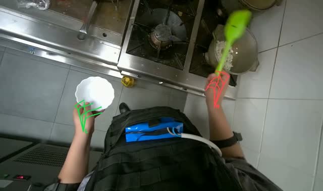 Cooking ingredients in a pot: egocentric robotics sample