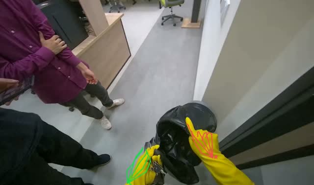 Emptying trash cans and replacing bags: egocentric robotics sample