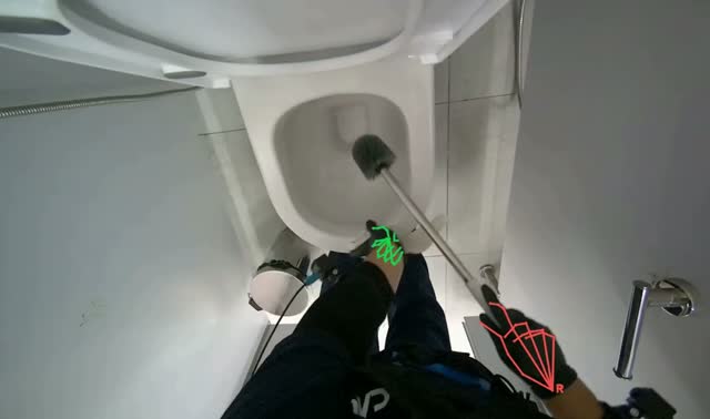 Cleaning multiple toilets in bathroom: egocentric robotics sample