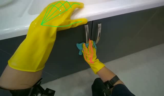 Cleaning kitchen cabinets exterior: egocentric robotics sample
