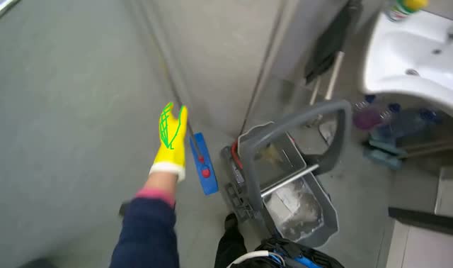 Wringing out mop head: egocentric robotics sample