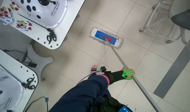 Mopping tiled floor: egocentric robotics sample