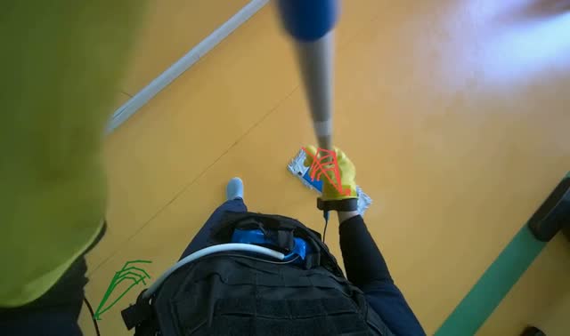 Mopping gym floor: egocentric robotics sample