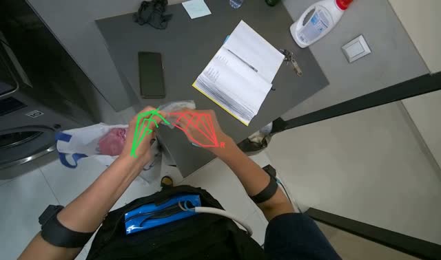 Loading laundry into washing machine: egocentric robotics sample