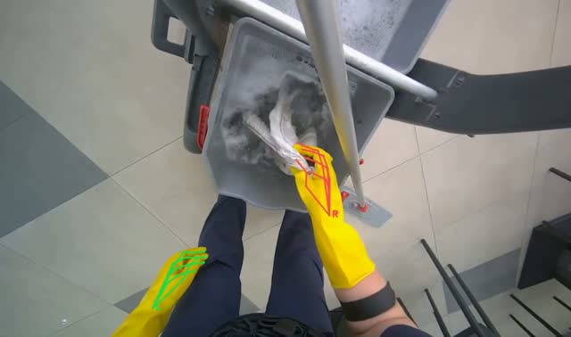 Managing cleaning equipment and items: egocentric robotics sample