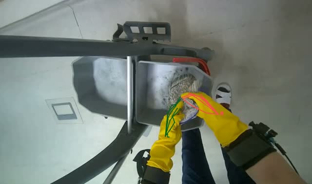 Preparing mop for cleaning: egocentric robotics sample