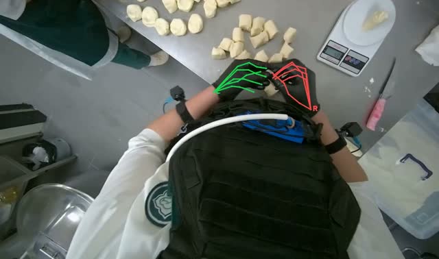 Weighing and shaping dough portions: egocentric robotics sample