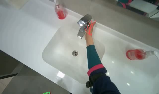 Cleaning bathroom mirrors and counters: egocentric robotics sample