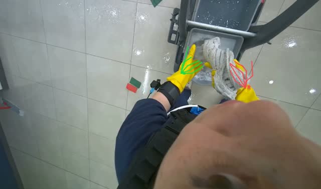 Wringing mop head: egocentric robotics sample
