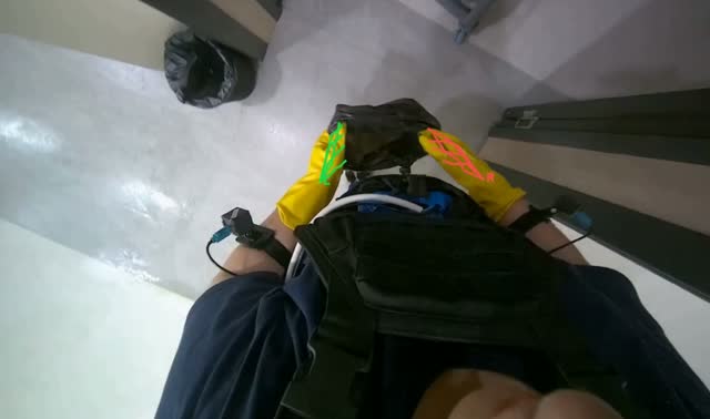 Preparing to mop floor: egocentric robotics sample