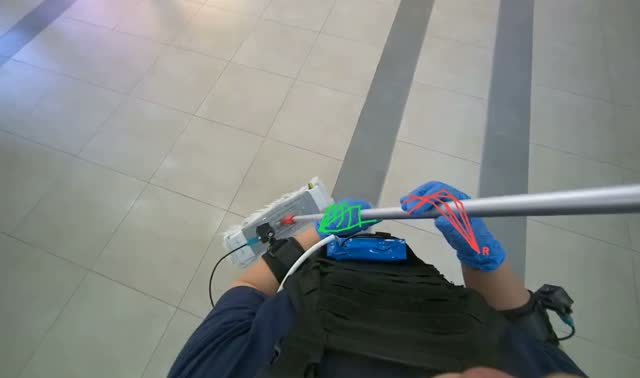 Mopping floor with cleaning cart: egocentric robotics sample