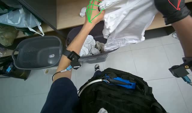 Folding clothes from basket: egocentric robotics sample