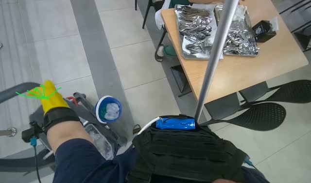 Preparing mop for cleaning: egocentric robotics sample
