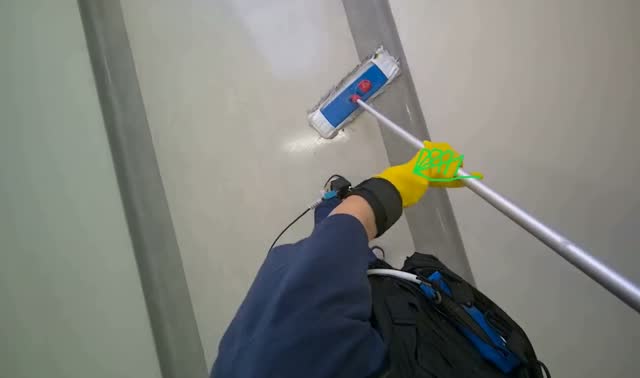 Mopping lobby floor: egocentric robotics sample
