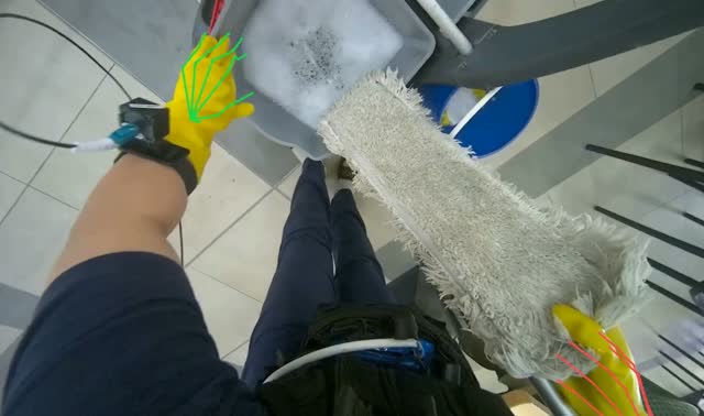 Cleaning and preparing mop: egocentric robotics sample
