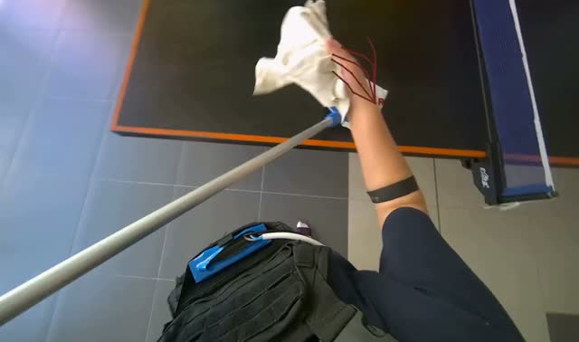 Cleaning table surface with mop: egocentric robotics sample
