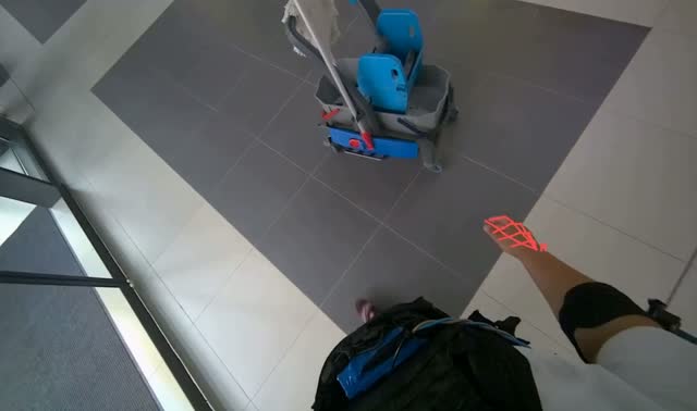 Removing mop head and taking cleaning cloth: egocentric robotics sample