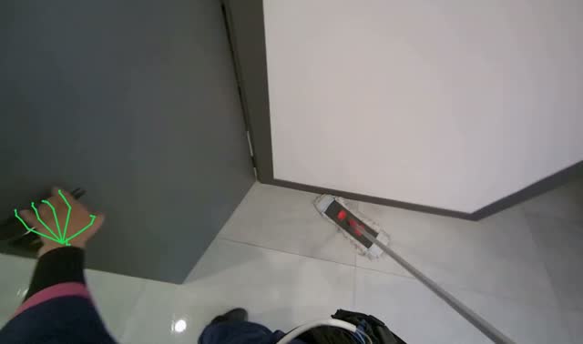 Mopping tiled floor: egocentric robotics sample
