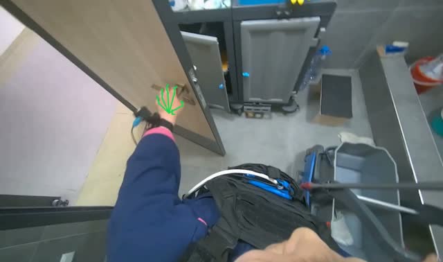 Setting up cleaning cart: egocentric robotics sample