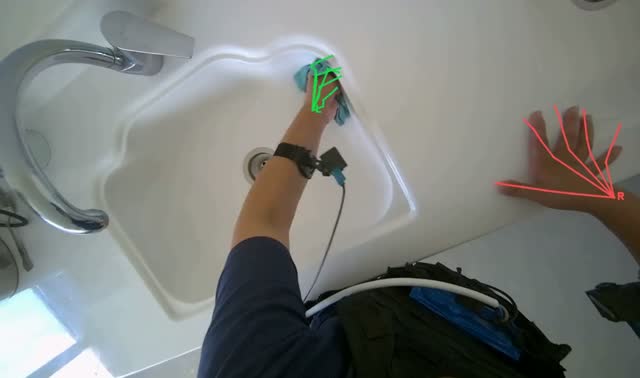 Wiping kitchen counter and sink: egocentric robotics sample