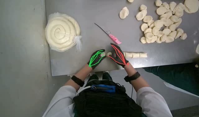 Rolling dough into balls: egocentric robotics sample