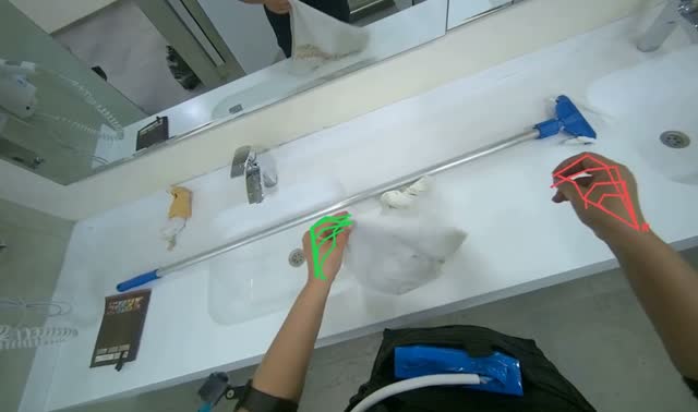 Folding clean cloths: egocentric robotics sample