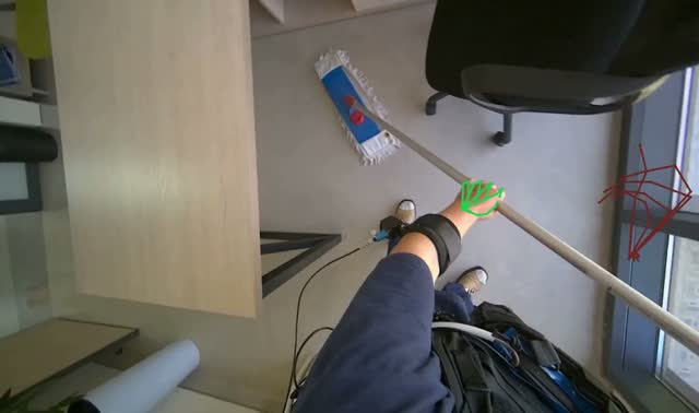 Mopping office floor: egocentric robotics sample