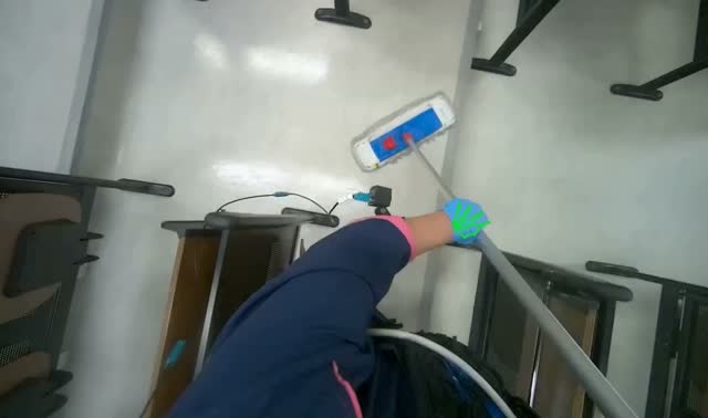 Mopping auditorium floor: egocentric robotics sample