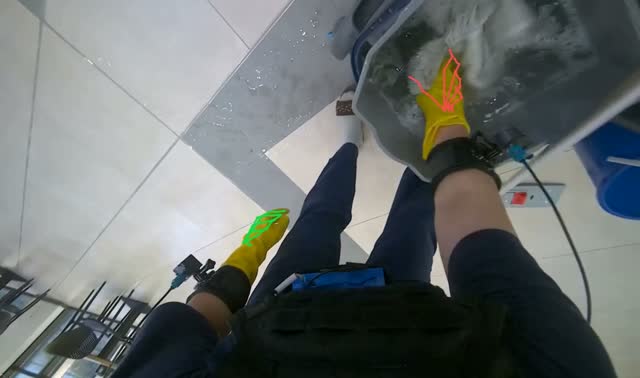 Preparing mop for cleaning: egocentric robotics sample