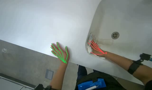 Cleaning sink area with cloth: egocentric robotics sample