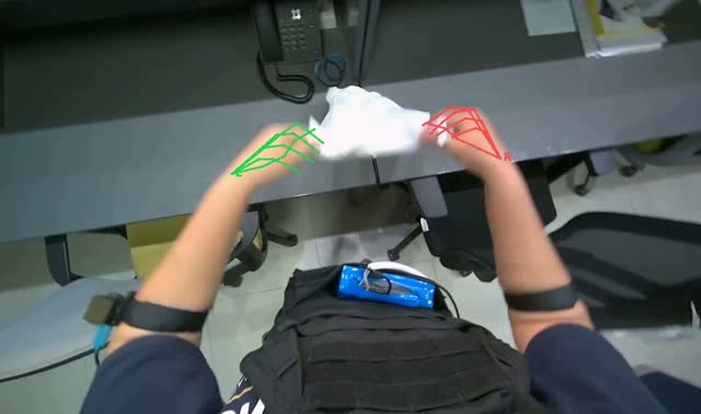 Wiping office desk surface: egocentric robotics sample