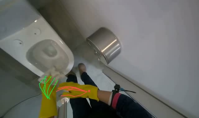Cleaning a toilet: egocentric robotics sample