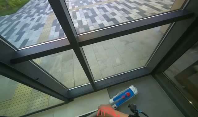 Cleaning glass doors and frames: egocentric robotics sample
