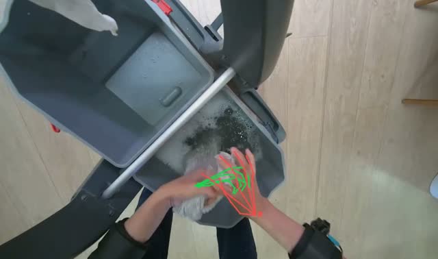 Wringing cleaning cloth: egocentric robotics sample