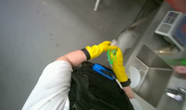 Washing cloth and wiping counter: egocentric robotics sample