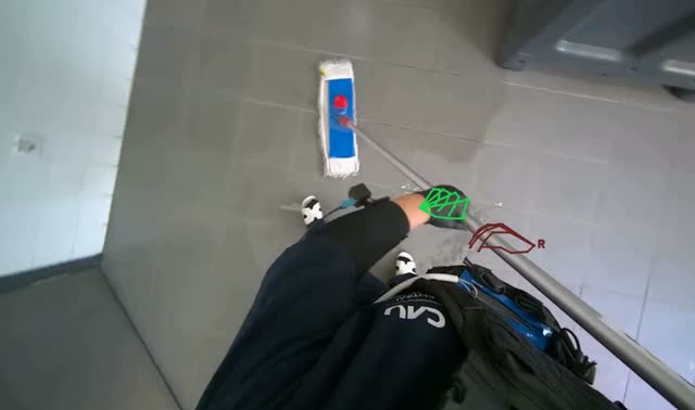 Mopping facility floor: egocentric robotics sample