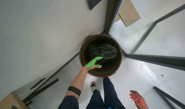 Managing and consolidating trash: egocentric robotics sample