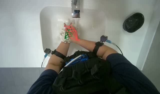 Washing a white cloth: egocentric robotics sample