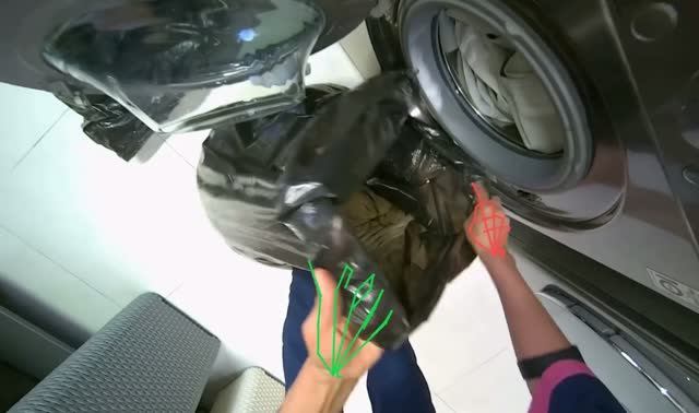 Packing laundry into bag: egocentric robotics sample