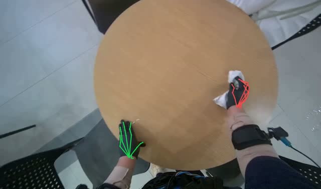 Cleaning tables and chairs: egocentric robotics sample